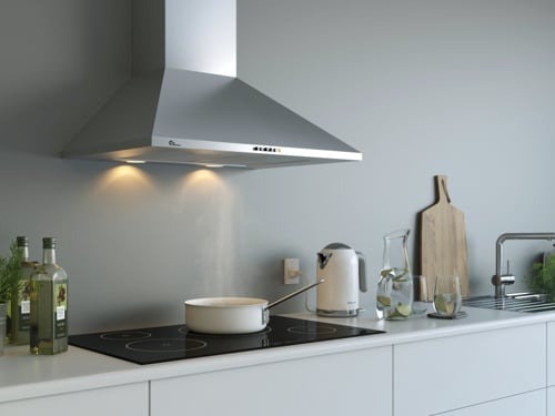 Thermex Decor 942 Vegghengt Kjøkkenventilator 70 cm Hvit med Belysning