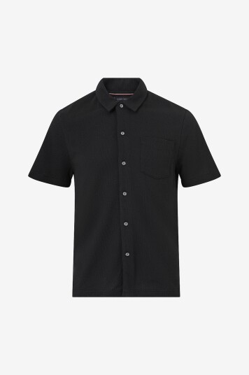 Tommy Hilfiger Skjorte Open Knit Full Placket Reg Polo Svart