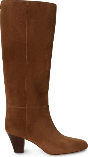 Lauren Ralph Lauren Emersyn Suede Tall Boot LIGHT TOBACCO 36