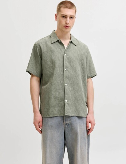 Jack & Jones Jormontauk Wavy Texture Shirt Ss Sn White L Jack & Jones Jormontauk Wavy Texture Shirt Ss Sn White L