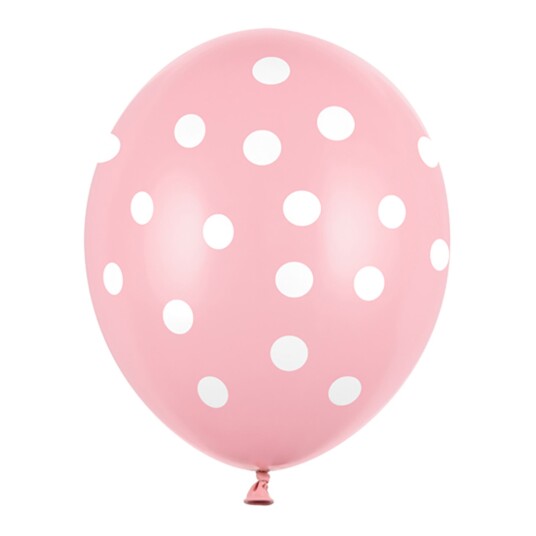 PartyDeco Ballonger Prikker Rosa - 50-pakning