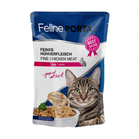 Feline Porta 21 Kylling 100 g Våtfôr for Voksen Katt med Taurin