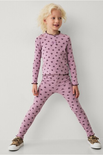 Ellos Collection   Ribbede leggings   Lilla
