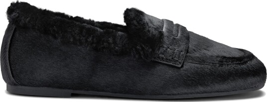 Laura Bellariva Ballerina penny loafer with fur 39 sort dame