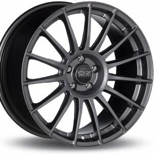OZ Superturismo LM Matt Gun Metal Silver Lettering 8x18 5x112 ET48 B75