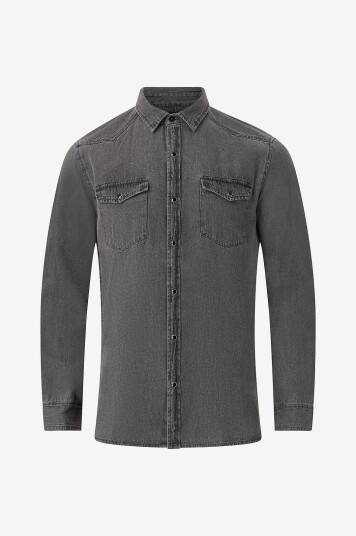 Ellos Collection Denimskjorte Brock Grå