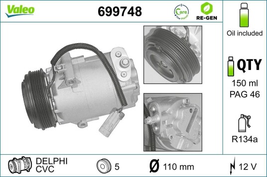 AC-kompressor VALEO 699748