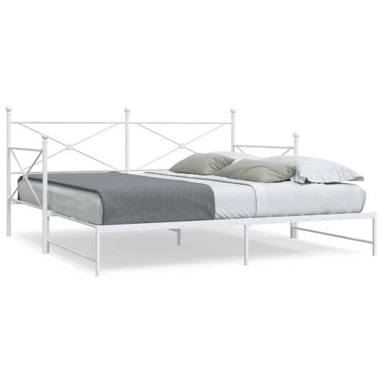 Dagseng med trille uten madrass hvit 100x190 cm stål 8721158660640 Dagseng med trille uten madrass hvit 100x190 cm stål 8721158660640