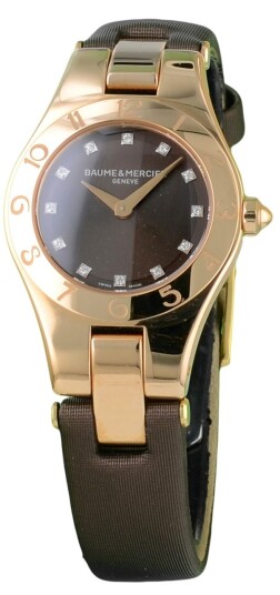 Baume & Mercier Dameklokke MOA10090 LINEA Brun/Sateng Ø26 mm