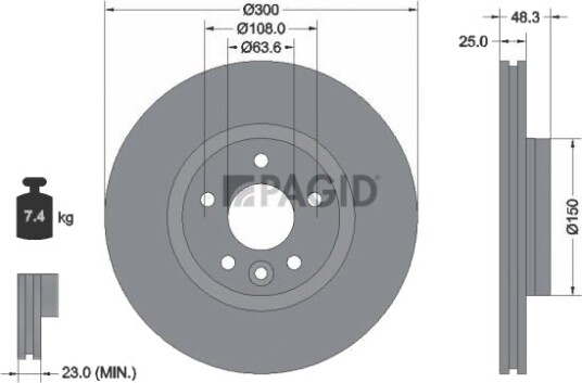 PAGID 55557NC Bremseskive PAGID 55557NC Bremseskive