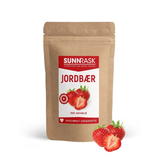 SunnRask - Frysetørket Jordbærbiter 40g