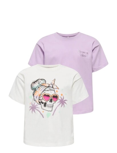 Kids Only Kogmaiken Life Skull Ss Top Jrs 2 Pack Purple 146 152 Kids Only Kogmaiken Life Skull Ss Top Jrs 2 Pack Purple 146 152