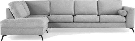 Ocean Lyx 4 seters Venstrevendt L formet Sjeselongsofa i Stoff Grå