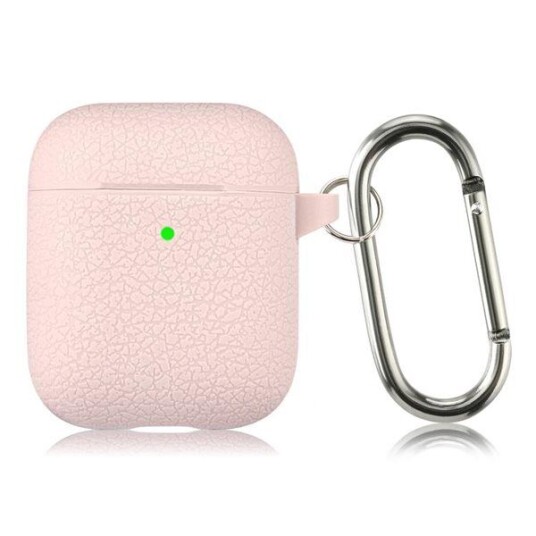 Deksel med karabinkrok til AirPods 1 / 2 Rosa Deksel med karabinkrok til AirPods 1 / 2 Rosa