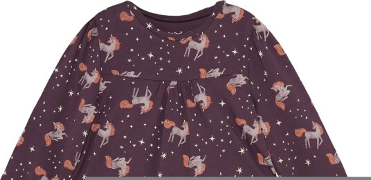 Minymo Nightdress Ls Aop Purple 128