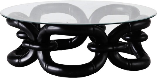 Dusty Deco - Bamboo Bracelet Sofa Table Black Sofabord Edin & Lina Kjellvertz Svart Glass/tre