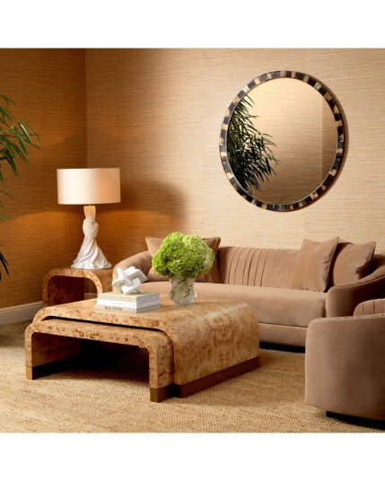 Quinton Side Table Light Brown Mappa Burl Quinton Side Table Light Brown Mappa Burl