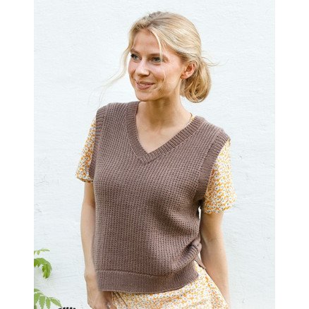 Poetry Night by DROPS Design Vest Strikkeoppskrift str XS XXL
