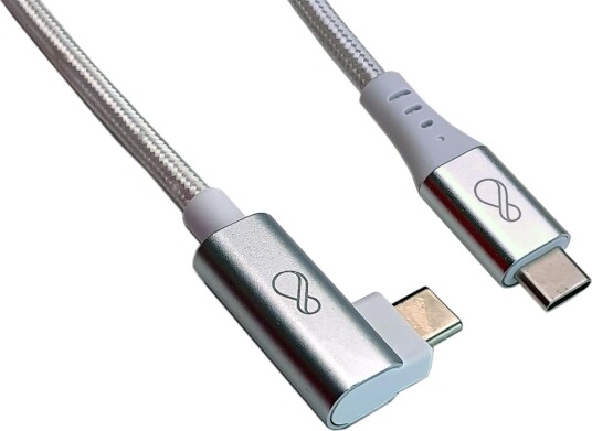 OCHNO USB-C to USB-C Cable Gen2, Angled White 0.7m