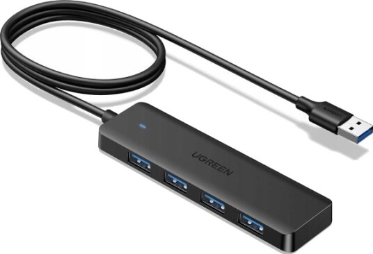 Ugreen Usb-Hub: Usb-A 4 Porter (Usb 3.0), 1,0 M, Sort