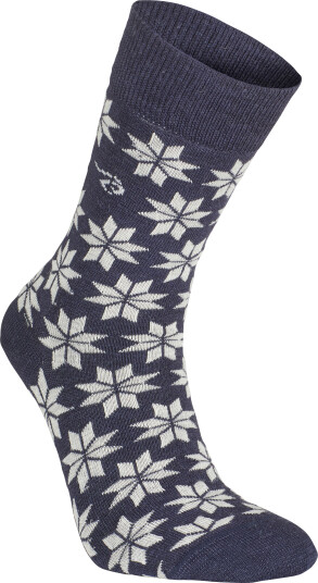 Ivanhoe Unisex Wool Sock Snowflake Light Navy 35 38