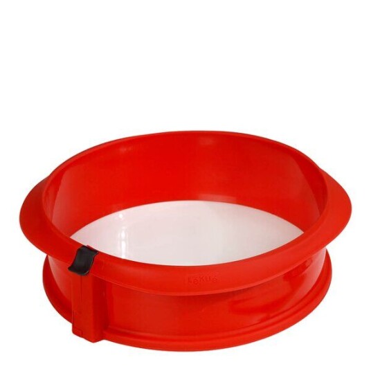 Lékué   Springform i silikon med fat 23 cm 2,5 L rød/hvit