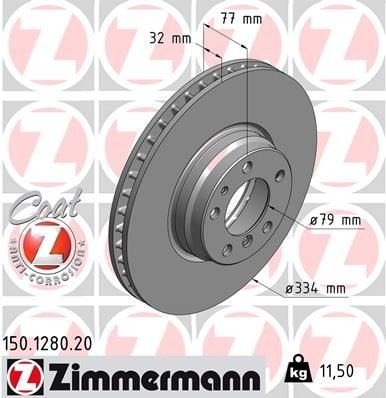 ZIMMERMANN 150.1280.20 Bremseskive