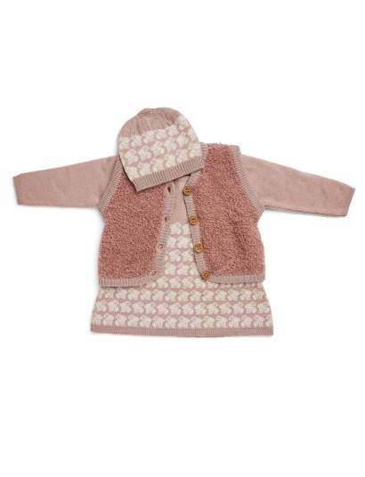 Smallstuff Rose Vest Med Knapper Bouclé Merino Ull 80 86