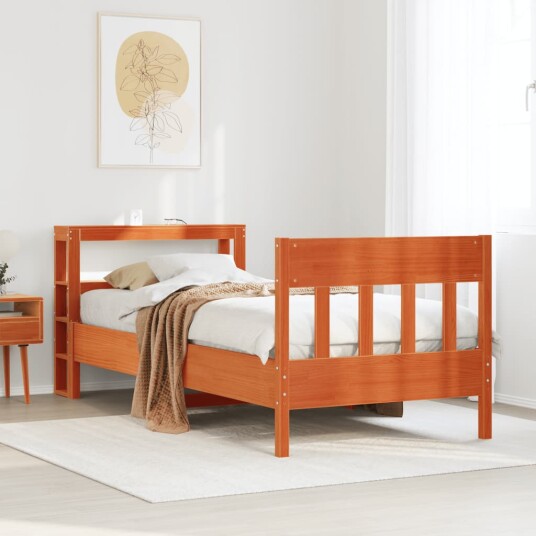 Sengeramme uten madrass voksbrun 100x200 cm heltre furu 3306272 Sengeramme uten madrass voksbrun 100x200 cm heltre furu 3306272