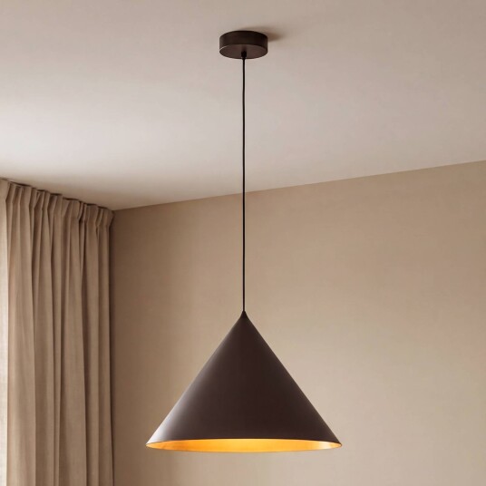 Hengelampe Cono 1 lyskilde Ø 50 cm brun E27 Cono TK Lighting dimbar Brun / rust Stue / spisestue Metall Moderne