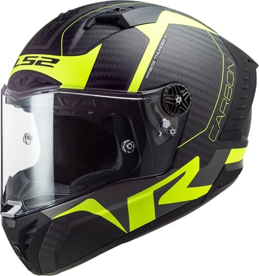 LS2 FF805 Thunder Racing1 Carbon Hjelm L Svart Gul
