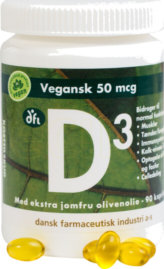 DFI Vegansk D3, 50 Mcg 90 Kapsler DFI Vegansk D3, 50 Mcg 90 Kapsler