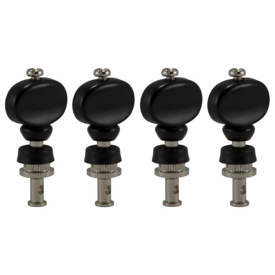 Grover 3b Champion Ukulele Pegs W/Svart Button - 4 Pcs. - Nickel