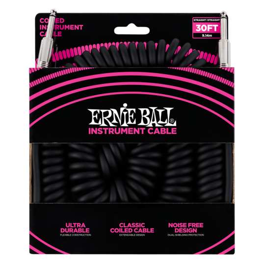 Ernie Ball 6044 Spiral Instrumentkabel 9m Svart