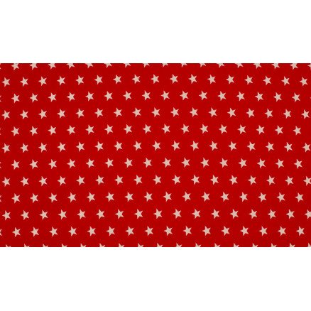 Diverse Minimals Bomullspoplinstoff Print 115 Star Red 145cm 50cm