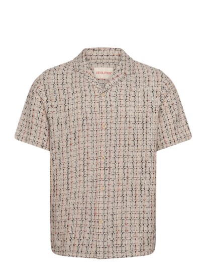 Revolution Short Sleeved Cuban Shirt Cream L