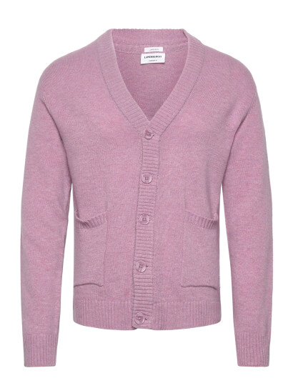 Lindbergh Lambswool  Button Cardigan - Pink - L