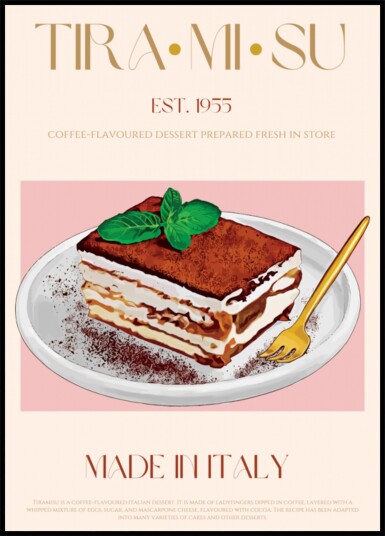 Classic Italian Tiramisu Plakat / 50x70