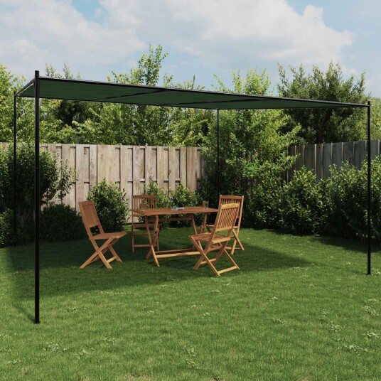 vidaXL Paviljong 4 x 3,98 x 2,67 m Grønn Polyester og stål