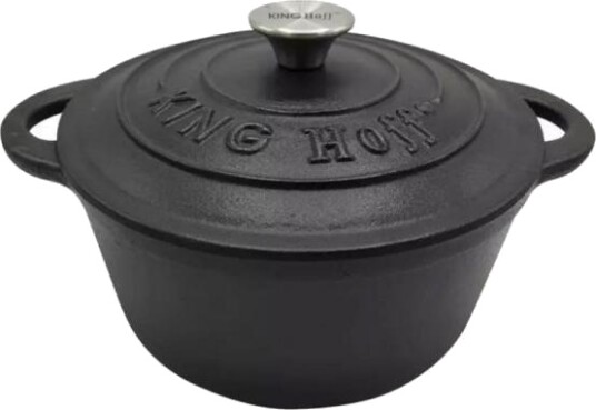 King Hoff Gryte Med Lokk Støpejern Ø22 Cm 2,4 L