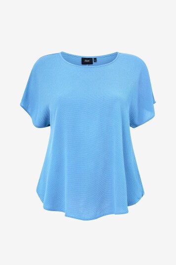 Zizzi Bluse vAnni S/S Top Blå