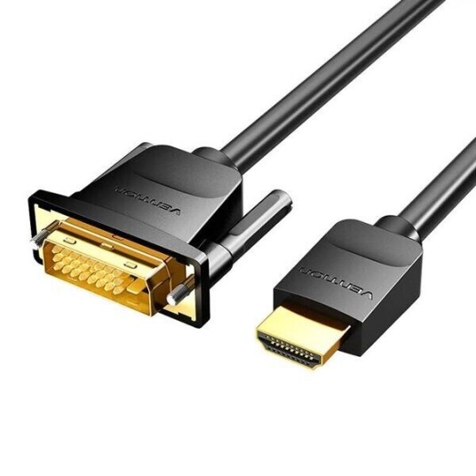 Vention Kabel HDMI Do DVI (24+1) Vention Abfbj 5m 4K 60hz/ 1080p 60hz (czarny) Vention Kabel HDMI Do DVI (24+1) Vention Abfbj 5m 4K 60hz/ 1080p 60hz (czarny)