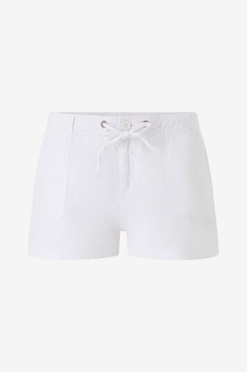Gina Tricot   Shorts i lin Linen Blend Mini Cargo   Hvit