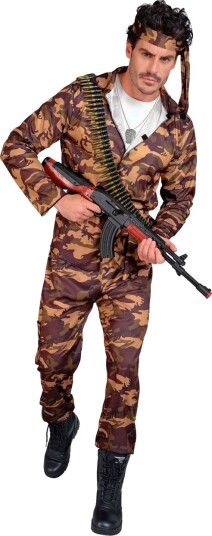 Brunt Soldat Kostyme L