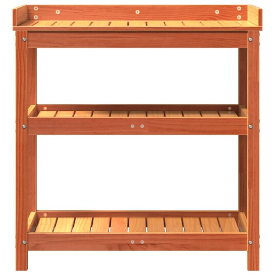 Pottebord med hyller brun 82,5x45x86,5 cm heltre furu