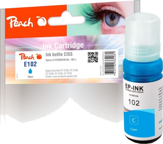Kompatibel med Epson CISS 102 Blekkflaske Cyan T03R240 70ml