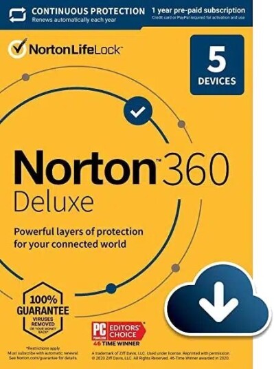 Norton 360 Deluxe 1 år / 5 enheter + 50GB skylagring Norton 360 Deluxe 1 år / 5 enheter + 50GB skylagring