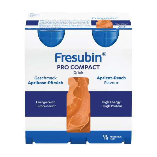 Fresubin Pro Compact Drink næringsdrikk Aprikos og fersken 4x125 ml Fresubin Pro Compact Drink næringsdrikk Aprikos og fersken 4x125 ml