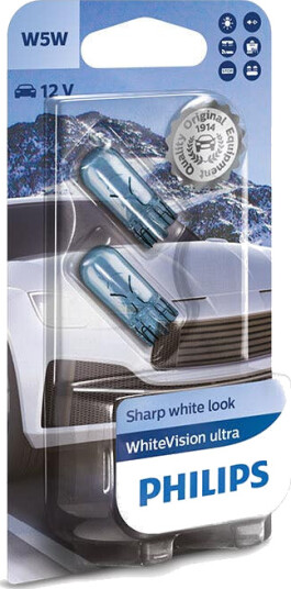 Philips W5W WhiteVision Ultra Halogen pære