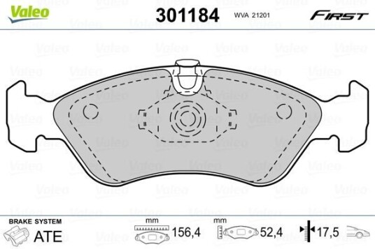 Bremseklosser VALEO 301184